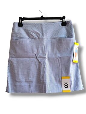 S.C. & Co Womens Small Tummy Control Blue Striped Skort 18” length